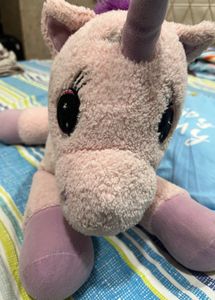 Large Unicorn Soft Toy Pillow Size Pink Lavender