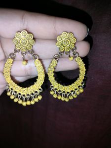 Yellow Earrings For Festival