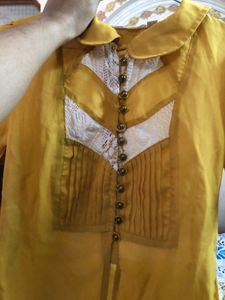 Mustard Lace Top