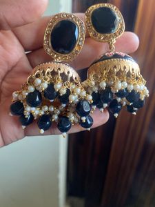 Black Jhumka Earrings