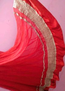 Red Anarkali gown with dupatta
