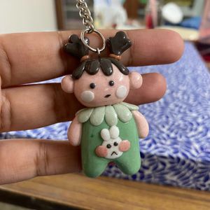 Baby girl clay Keychain