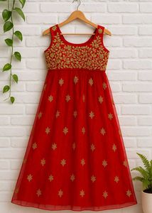 Red & Gold Embroidered Dress