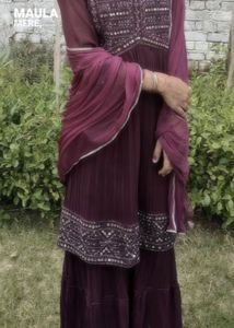 Elegant Maroon sharara Set