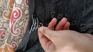 Gray Lace-Up T-Shirt