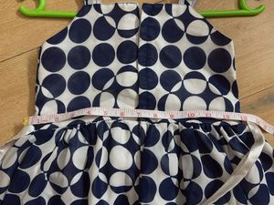 Navy Blue And White Polka Print Frock