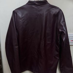 Burgundy Faux Leather Jacket (buy1get1)