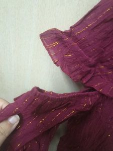 Stylish Maroon Blouse Glitter