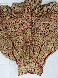 Red Bridal Lehenga With Beautiful Golden Work