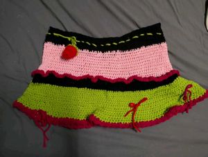 Handmade Crochet Mini A-Line skirt