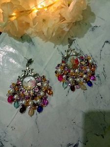 Resin Handmade Beaded Floral Earrings