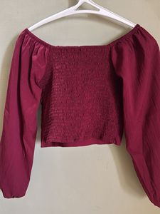 Maroon Crop Top