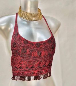 Maroon 🪡 Embroidered Bralette Y2k Style