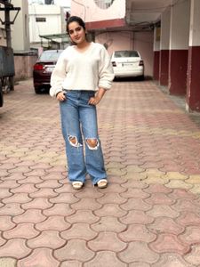 Ripped Wide Leg Jeans