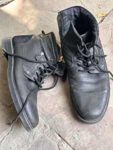 Men&#39;s Black Leather Boots Uk10