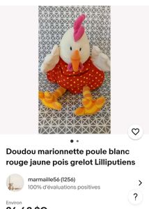 Doudou Poule Lilliputiens