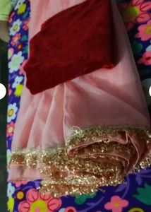 New Attractive Nylon Silk Saree With Blouse Piece