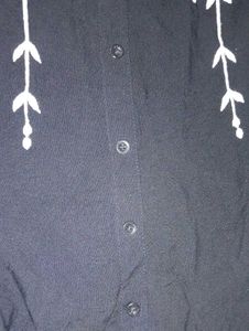 Black Embroidered Tunic Top