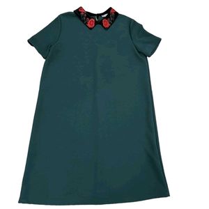 Zara Green Floral Collar Dress