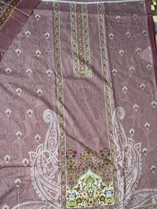Mauve Paisley Unstitched Fabric