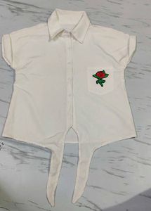 Cute White Embroidered Top