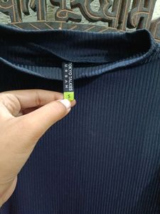 Brand -Tokyo Talkies                                    Size-small      Stretchable Material Comfortable For S Size People Navy Blue Kintted Dress