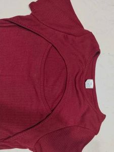 Maroon Cutout Top