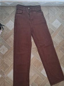 Brown Straight Leg Jeans