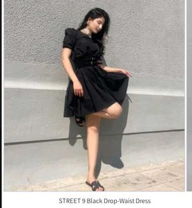 STREET 9 Black Drop Waist Dress