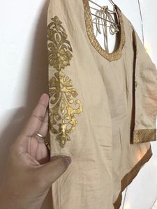 Golden ethnic top