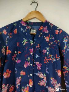 Navy Blue Printed Casual Top (Women&#39;s)