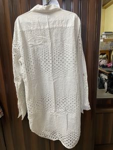 White Eyelet Shirt Dress