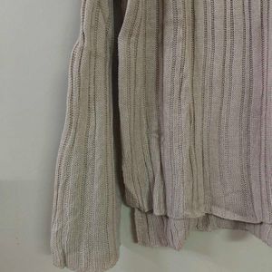 Mauve Ribbed V-Neck Sweater