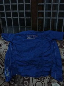 Blue Short Sleeve Button Up