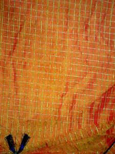Orange &amp; Gold Checkered Fabric