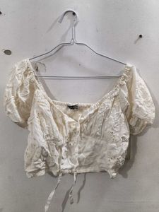 White Eyelet Crop Top