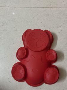 Red Color Teddy Silicon Cake Mould