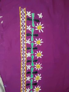 Beautiful Embroidered Purple Color Blouse Piece
