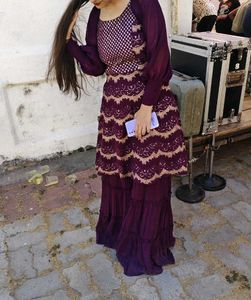 3 Pieces Purple Garara Set