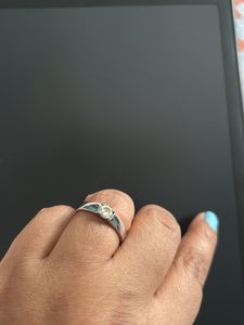 925 Hallmarked Single Stone Finger Ring
