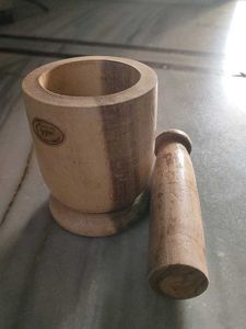 Wooden Mortar and Pestle