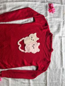 Cute Red Cat Sweater