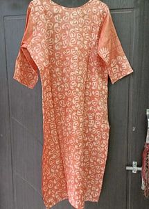 Peach Bhagalpuri Kurta