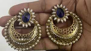 Blue Floral Teardrop Pearl Earrings To Style For u