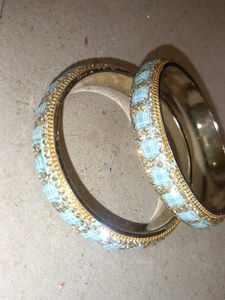 Elegant Blue &amp; Gold Bangles