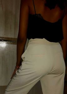 Korean Pleated Beige Trousers Pants