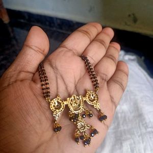Laxmi Pendent Black Beads