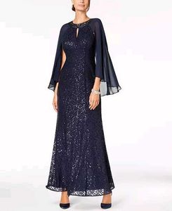 Elegant Navy Blue Evening Gown
