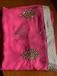 💕Peach Embellished Saree with Blouse 💕