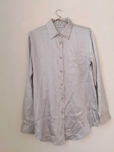 Grey Satin Shirt.
